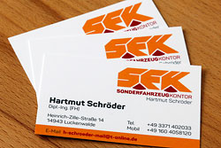 Visitenkarte SFK SonderfahrzeugKontor Hartmut Schröder